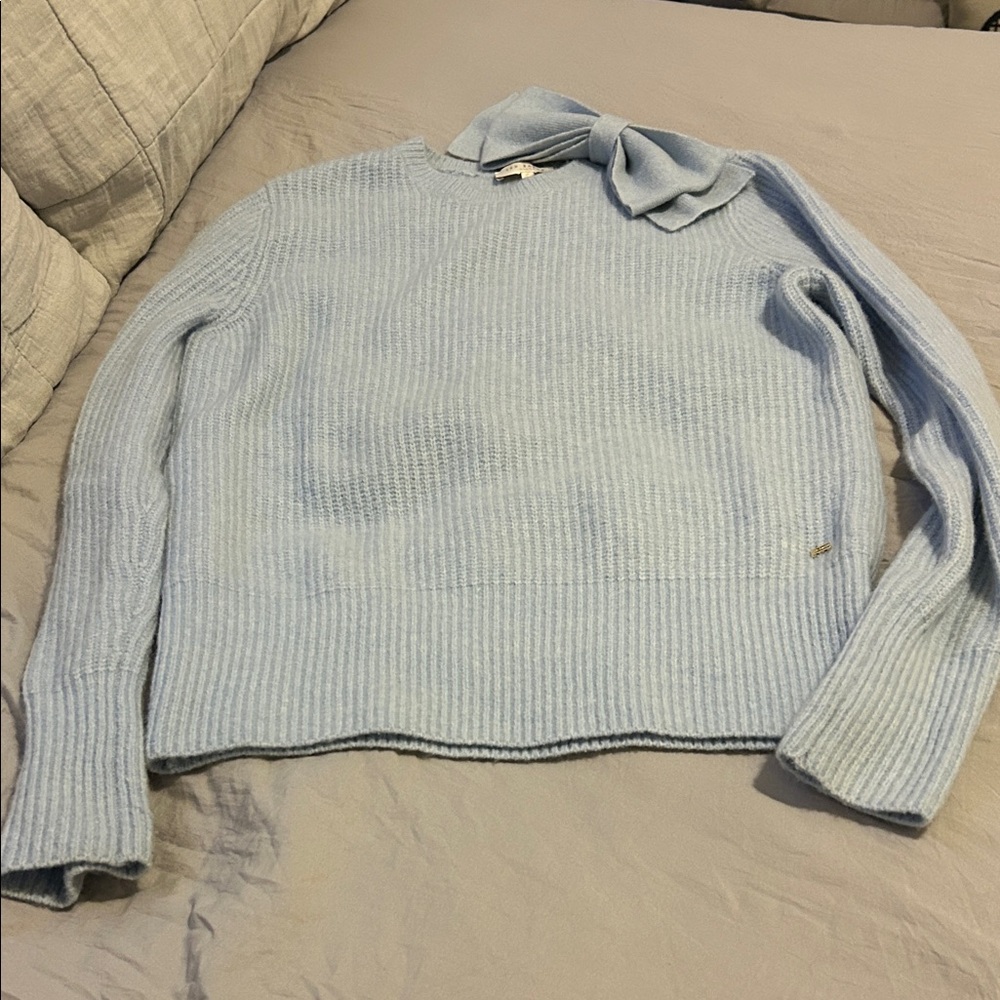 Ted Baker wool/polyamide
Baby blue sweater
Size 2 (Ted Baker size)